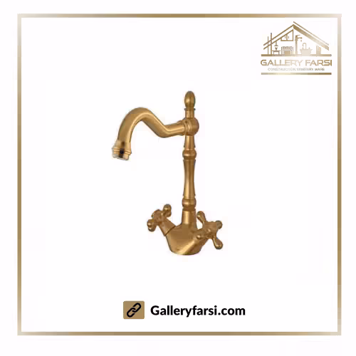 شیر ظرفشویی شودر مدل باروک پلاس طلا مات