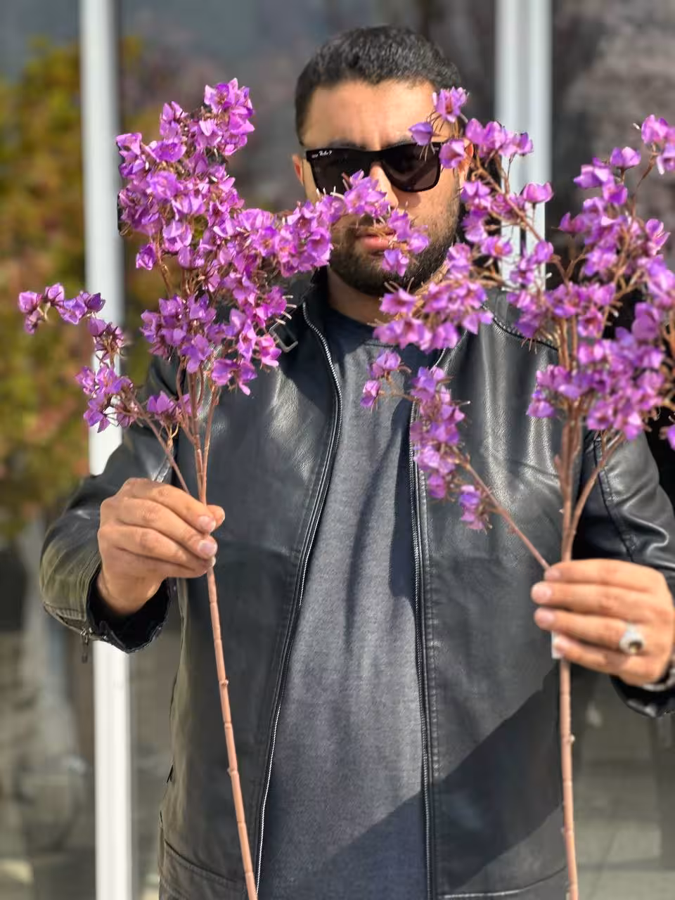 شاخه شکوفه غنچه ریز وارداتی بنفش