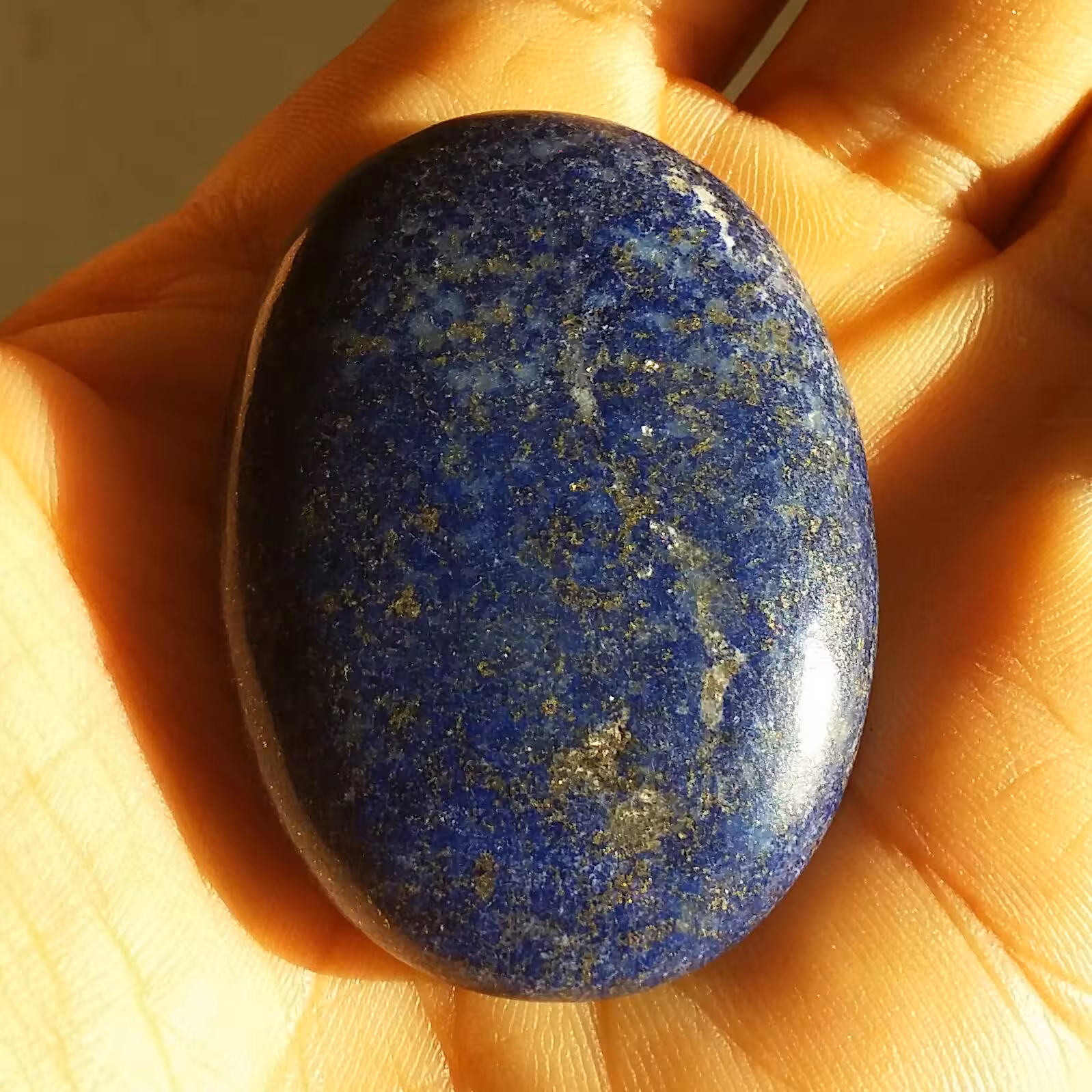 تامبلر سنگ لاجورد افغان طبیعی پیریت طلایی تمام پولیش کد 9945