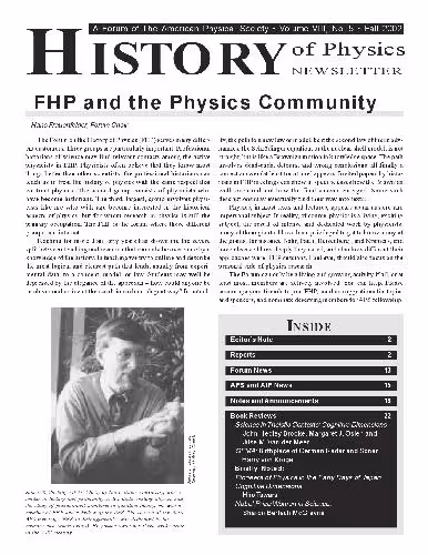 خرید و دانلود نسخه کامل کتاب History of Physics Newsletter