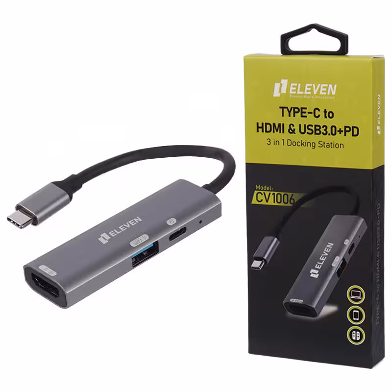 هاب 3 پورت Type-C به USB3.0/HDMI/Type-C الون مدل CV1006