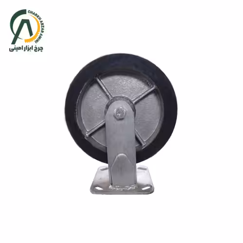 چرخ آهنی لاستیکی PA ثابت قطر 200 میلی متر