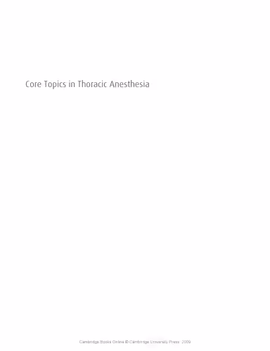خرید و دانلود نسخه کامل کتاب Core Topics in Thoracic Anesthesia