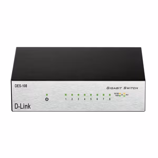 سوئیچ شبکه 8 پورت دی لینک مدل DES-108