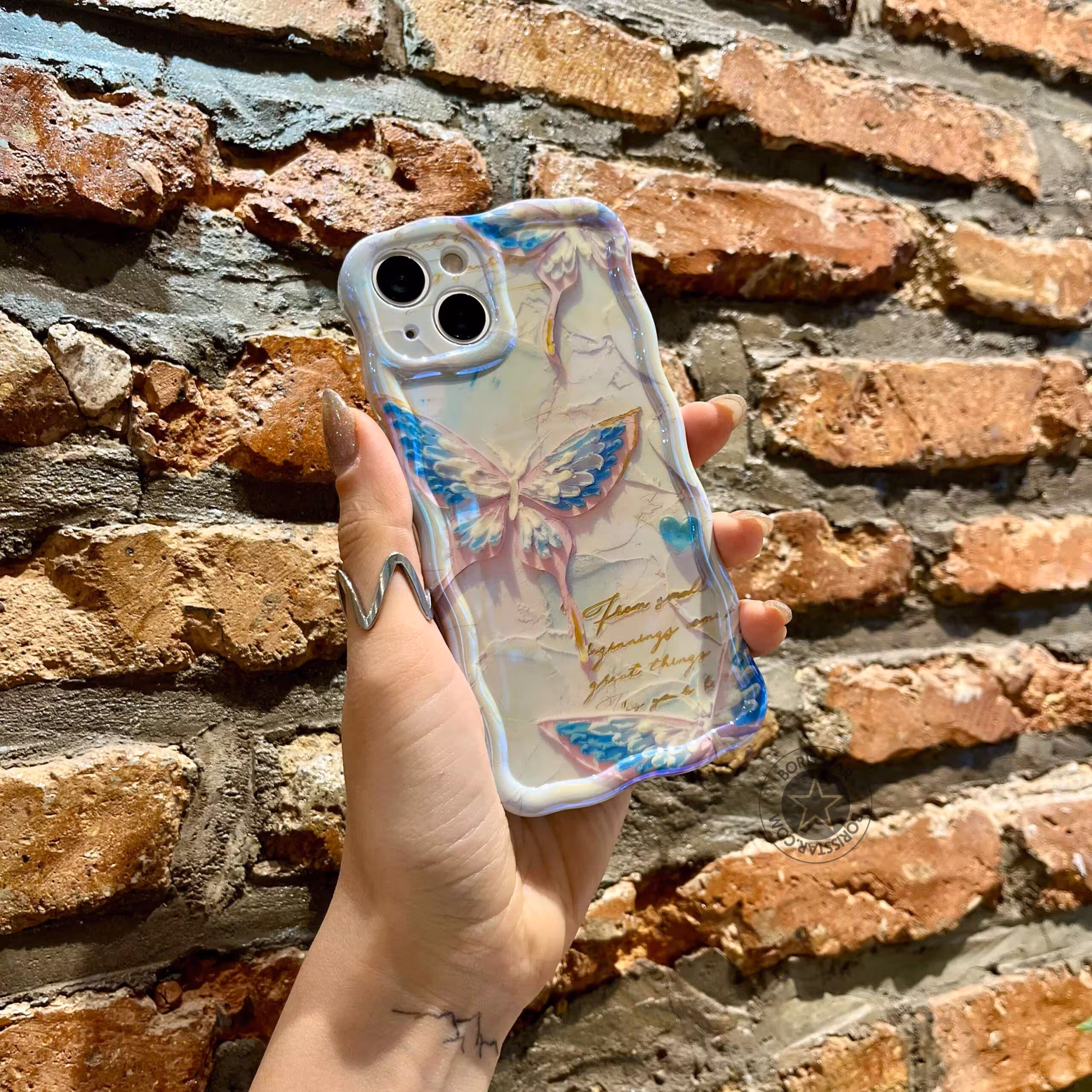 قاب پروانه رنگین کمانی Case the butterfly flower