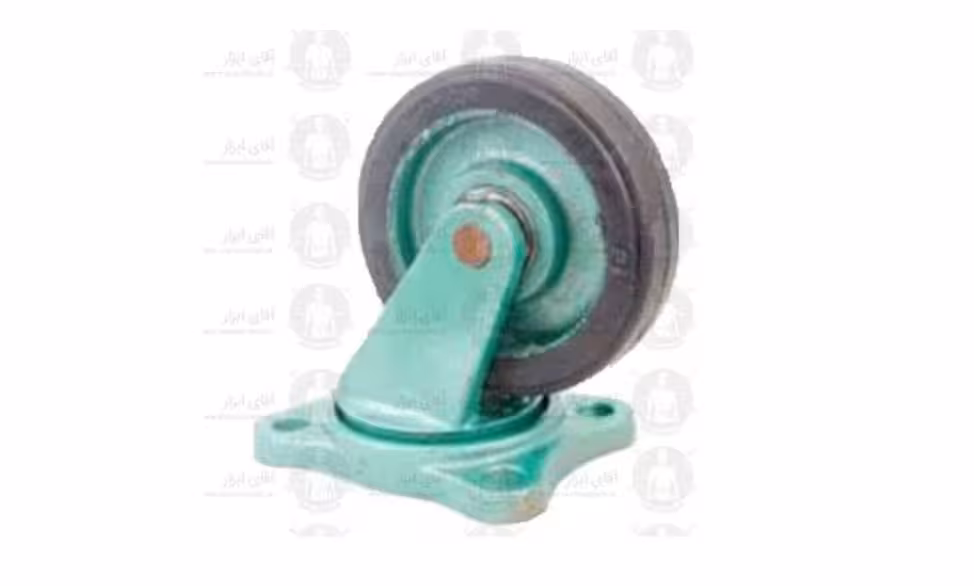 چرخ چدنی صنعتی با روکش لاستیکی متحرک 150 تا 500 کیلوگرم