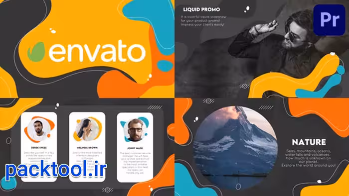 دانلود پروژه پریمیر اسلایدشو تبلیغاتی با سبک مایع Liquid Promo Slideshow - پک تول