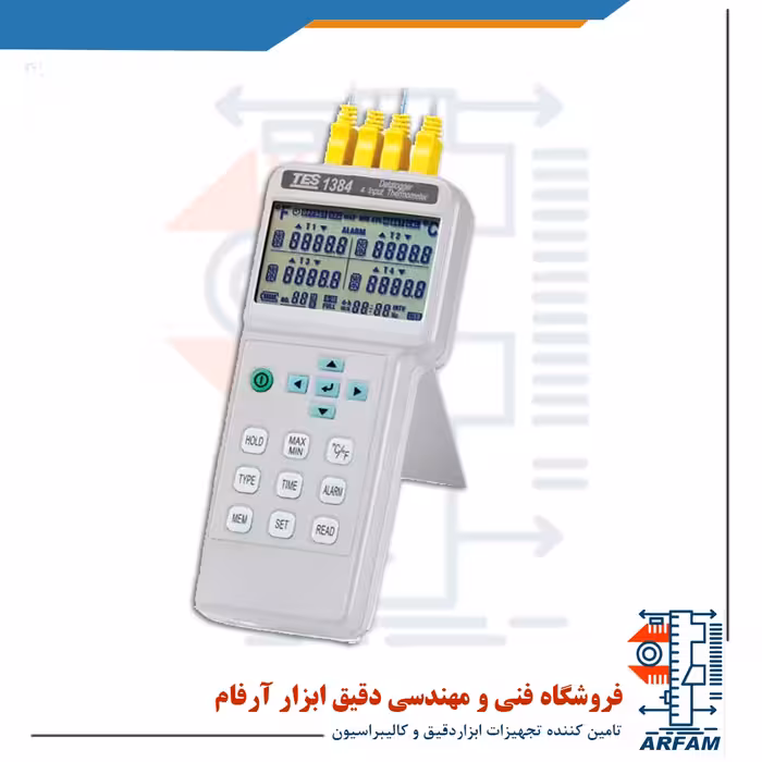 ترمومتر 4 کاناله مولتی ترموکوپل مدل TES-1384 ساخت TES تایوان