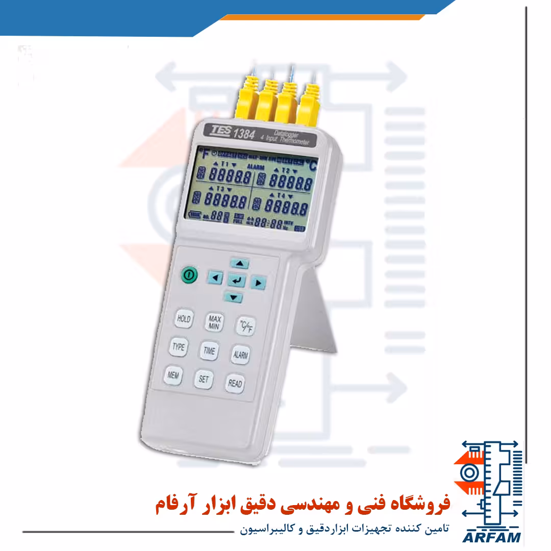 ترمومتر 4 کاناله مولتی ترموکوپل مدل TES-1384 ساخت TES تایوان