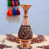 گلدان مسی الماس تراش 25 سانتی