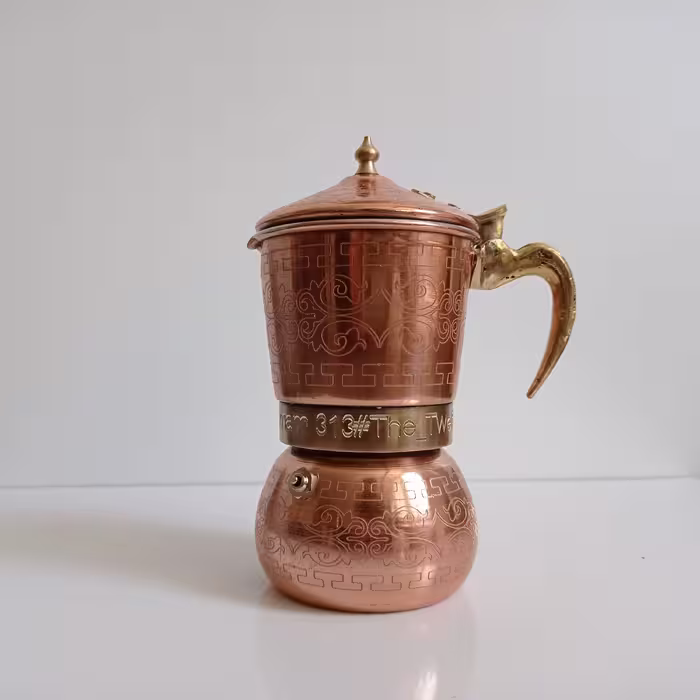 موکاپات 6 کاپ مسی طرحدار نانو شده کاملا دست ساز با کیفیت عالی 