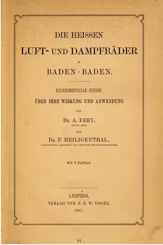 خرید و دانلود نسخه کامل کتاب Die heißen Luft- und Dampfbäder in Baden-Baden