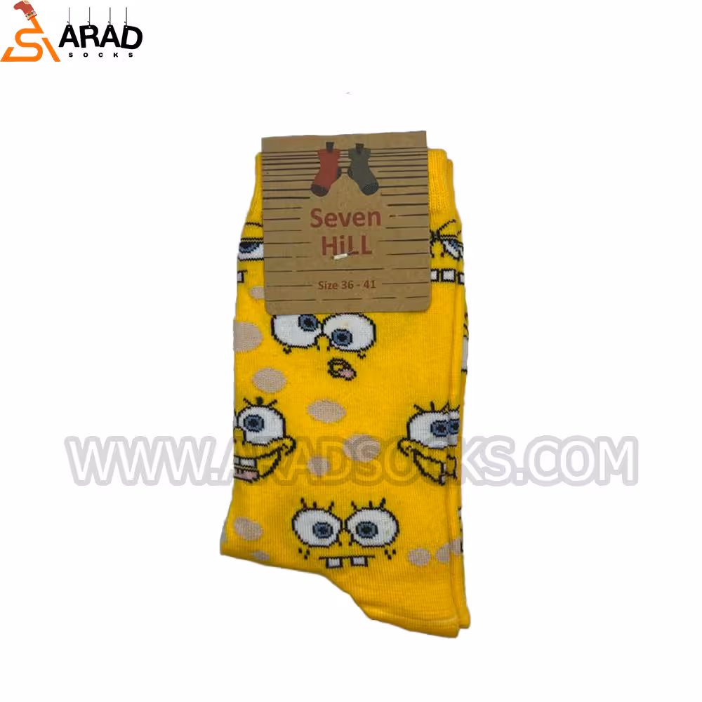 جوراب ساقدار طرح باب اسفنجی