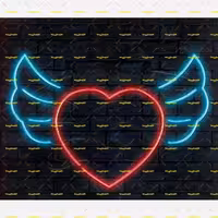 تابلو نئون فلکسی قلب بالدار  کد 16613
