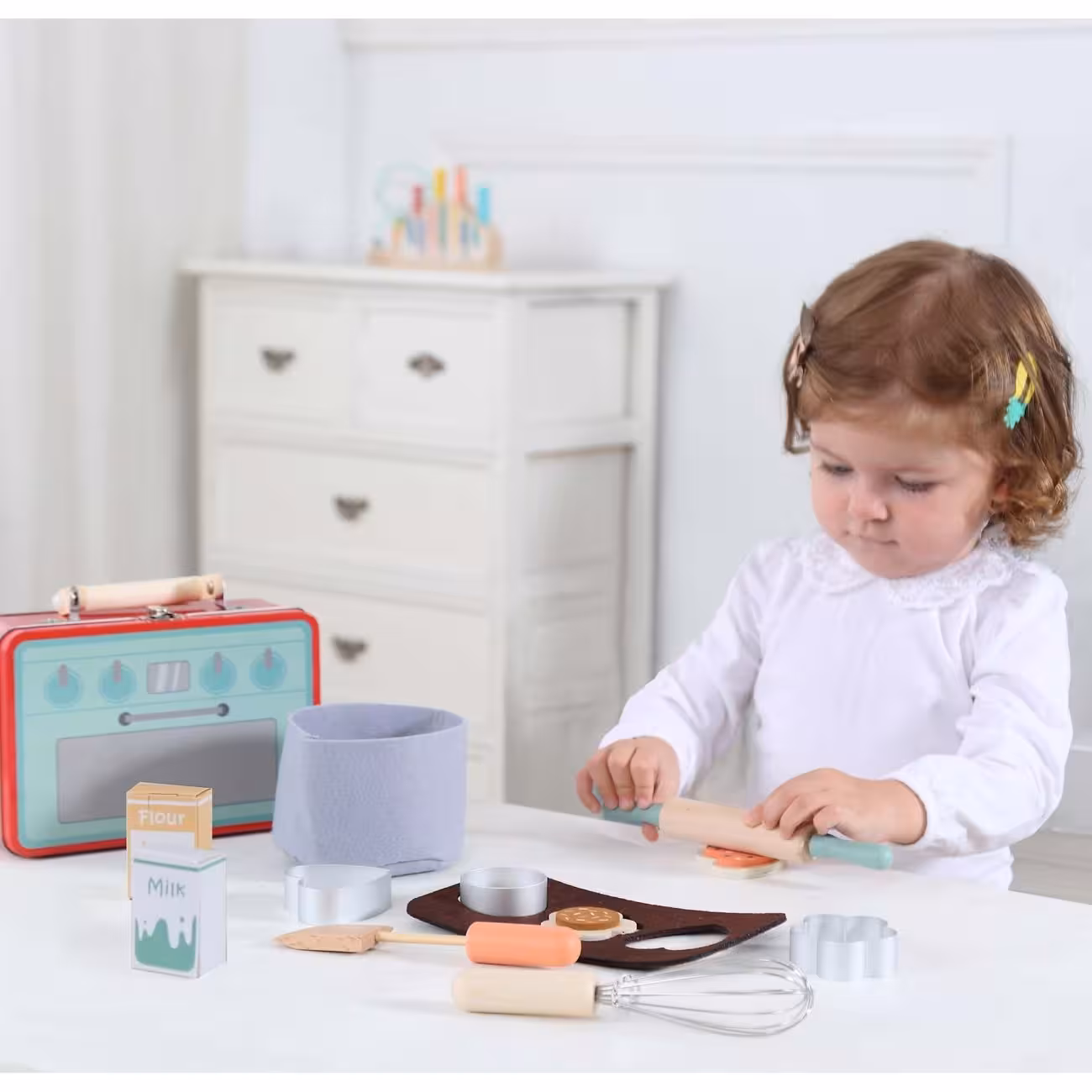 اسباب بازی چوبی ست کیک پزی با کیف فلزی کد KZ-19