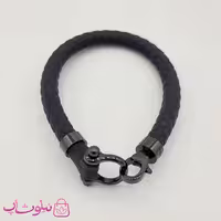 دستبند امگا رابر مشکی قفل مشکی مردانه زنانه کیفیت مستر