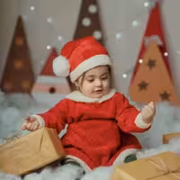 پیراهن نوزادی مخمل یلدایی کریسمسی