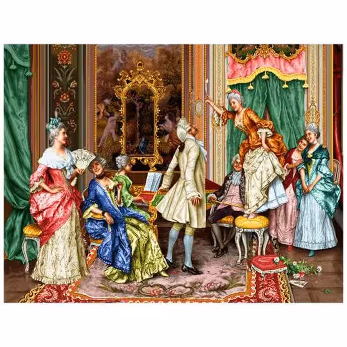 نخ و نقشه فرانسوی طرح فوت شمع کد 24079