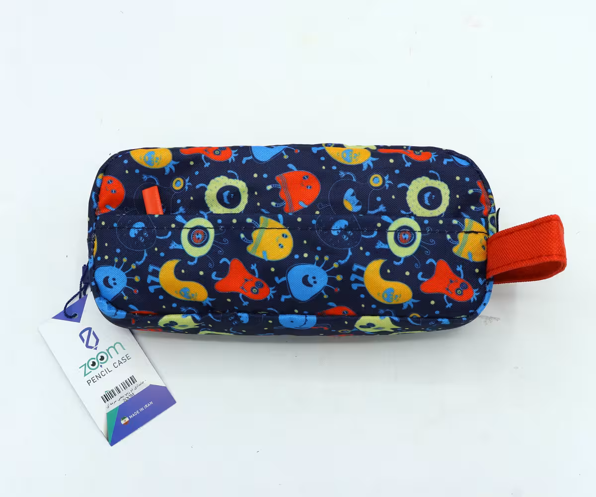 جامدادي دو زيپ بيضي سرمه اي - ZOOM