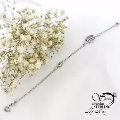 دستبند نقره 925 عیار ایتالیا طرح برگ کد 19577