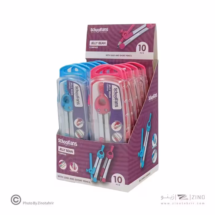 ست پرگار جعبه طلقی دوسر اسکول فنز کد923307