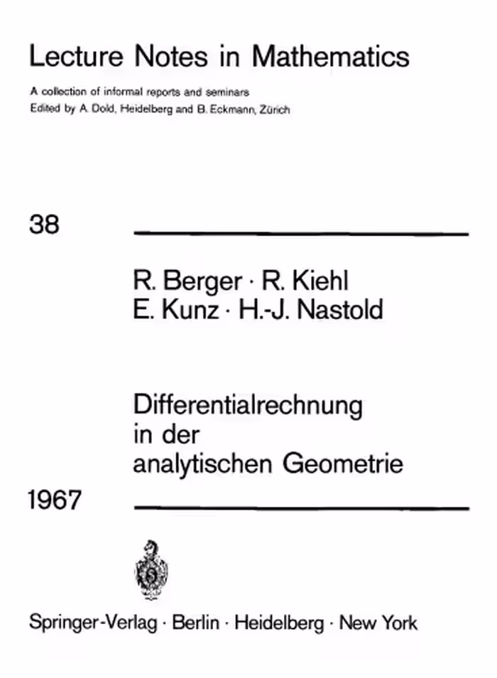 خرید و دانلود نسخه کامل کتاب Differentialrechnung in der analytischen Geometrie