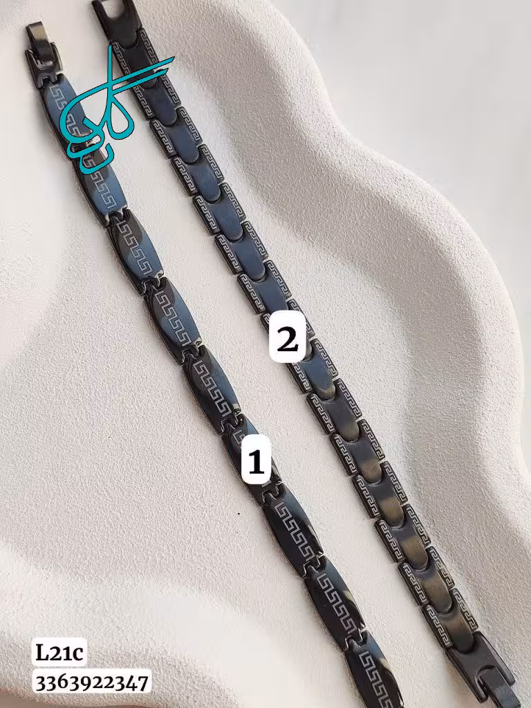 خرید دستبند اسپرت استیل مشکی طرح ورساچه کیفیت عالی رنگ ثابت کد 1216985 - ردگل