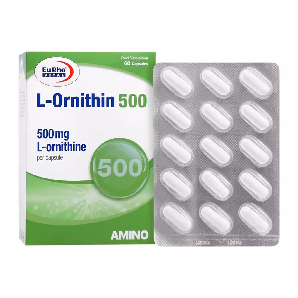 کپسول ال اورنیتین یوروویتال 60عدد | EurhoVital L Ornithin 500 mg