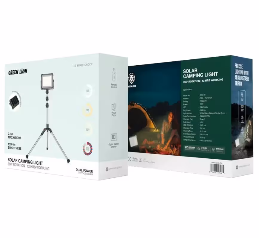چراغ کمپینگ خورشیدی 7200 میلی آمپر ساعت گرین Green Solar Camping Light 7200mAh