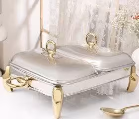 سوفله 2تکه مستطیل پافیلی طلایی ریور کد WD 500G