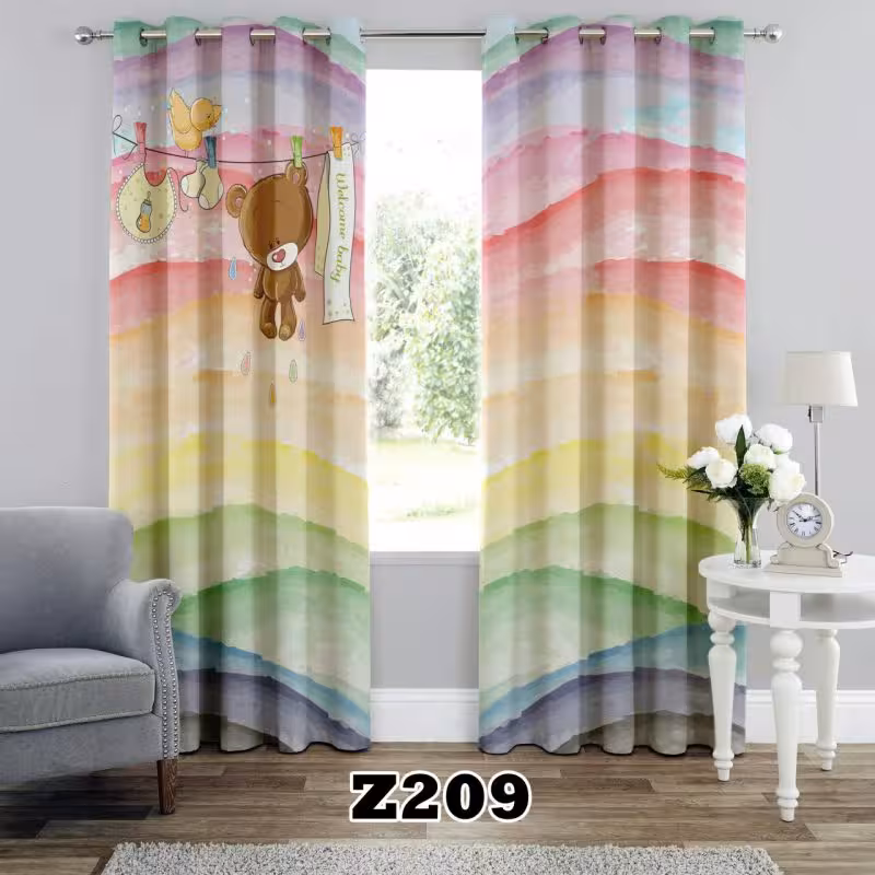 پرده سه بعدی طرح خرس