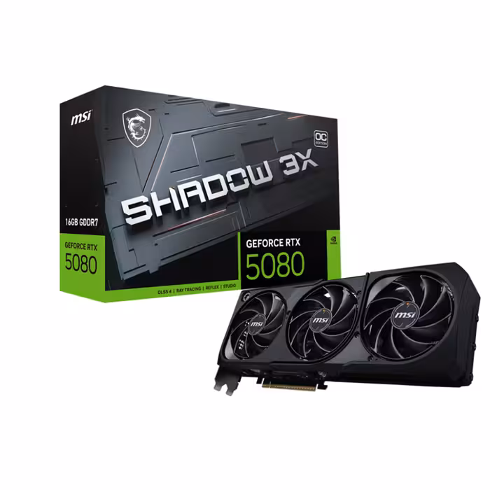 کارت گرافیک ام اس آی مدل GeForce RTX 5080 SHADOW 3X OC 16GB