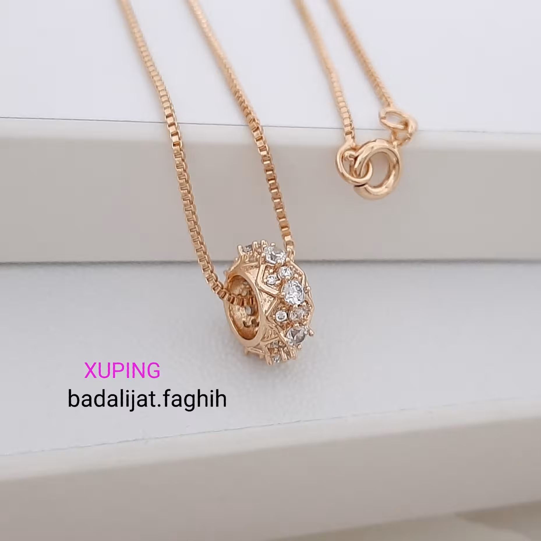 پلاک زنجیر ژوپینگ طرح طلا کاملا رنگ ثابت و آبکاری طلا شده ورق بزنید و توضیحات رو بخونید 