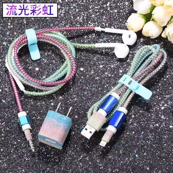 پک محافظ کابل شارژ اکلیلی بدون کیف  Acrylic USB Cable protector Pack