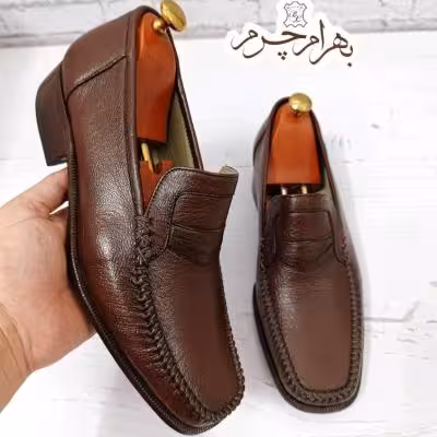 کفش مردانه زیره چرم طبیعی گاومیش مدل فانتوف قالب کوچک تک سایز