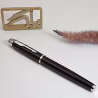پارکر خودنویس مشکی براق گیره کروم آی ام Parker IM Black with golden trim FP