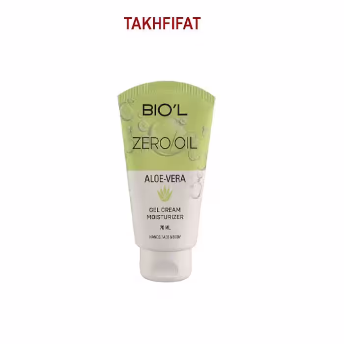 ژل کرم آبرسان بیول حاوی عصاره آلوئه ورا مناسب انواع پوست حجم 70 میلی لیتر ( Biol Zero Oil Aloe vera For All SkinTypes Gel cream Moisturizer 70 ml )