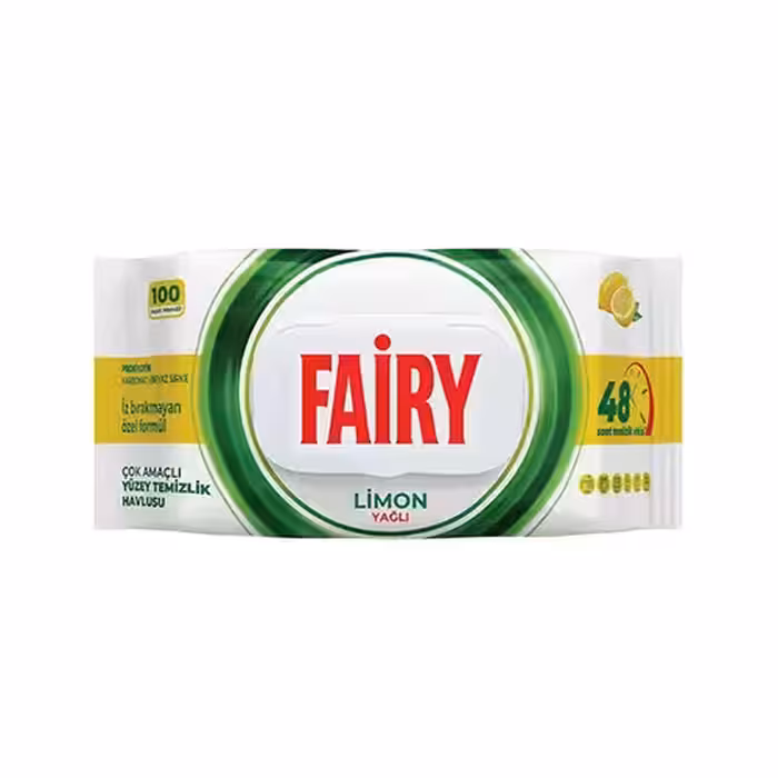 دستمال مرطوب فيري پاك كننده سطوح رايحه LIMON ليمو بسته 100 عددي