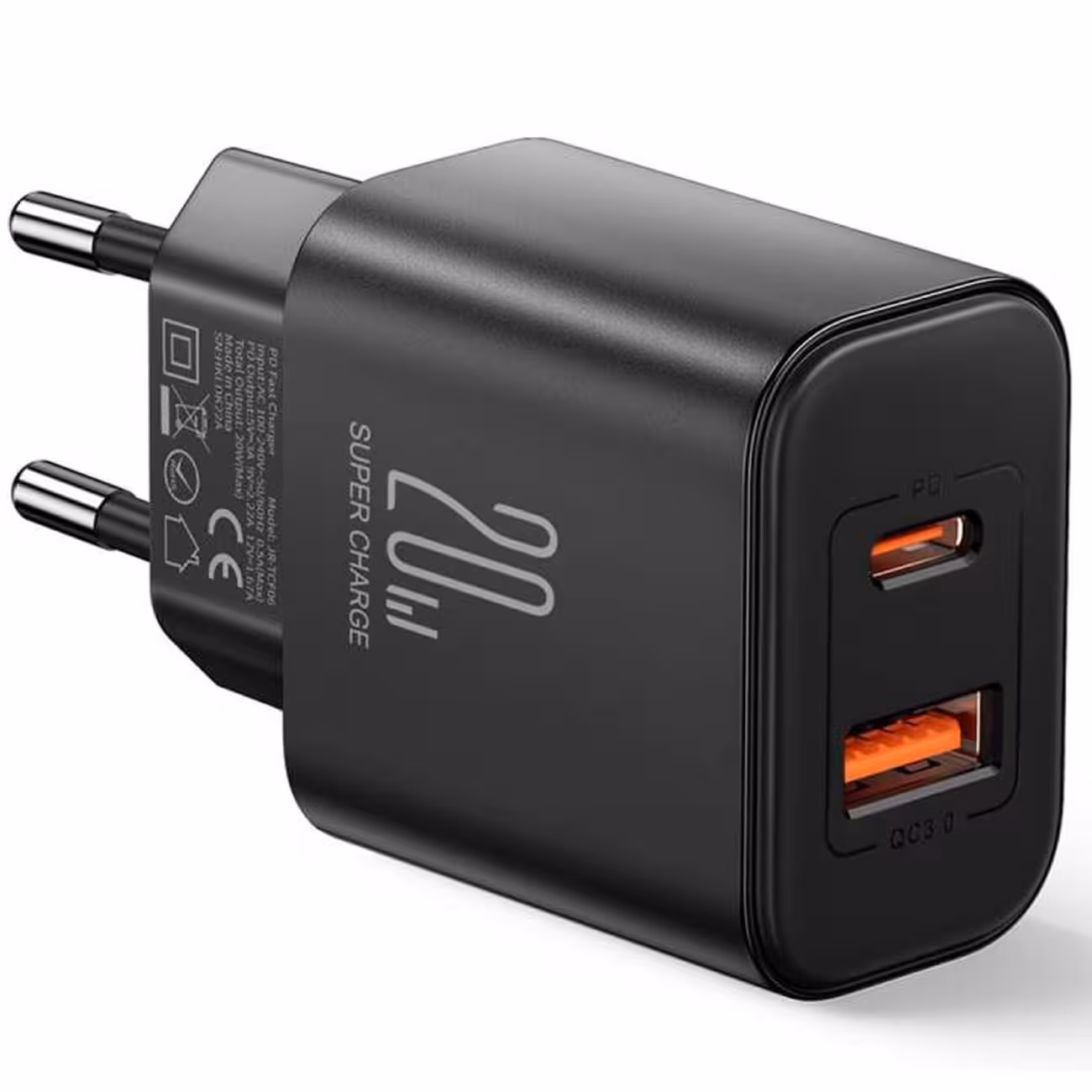 شارژر دیواری فست تایپ‌سی 20 وات جویروم JR-TCF05