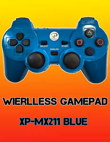 گیم پد بیسیم شوکدار 5 کاره آبی XP-MX211