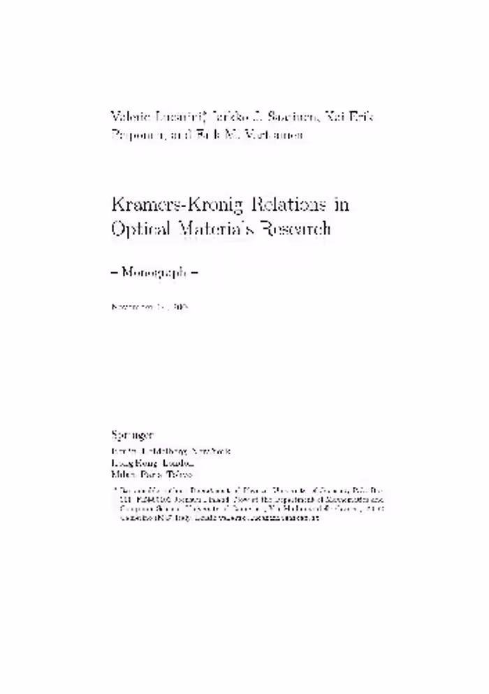خرید و دانلود نسخه کامل کتاب Nonlinear Optics Material Research