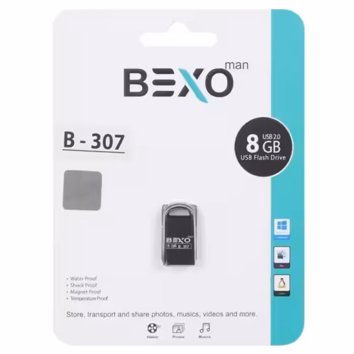 فلش مموری بکسو مدل B-307 USB2.0 ظرفیت 8 گیگابایت