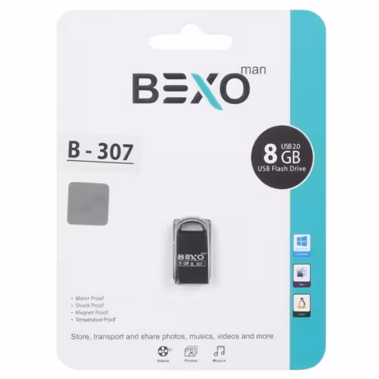 فلش مموری بکسو مدل B-307 USB2.0 ظرفیت 8 گیگابایت