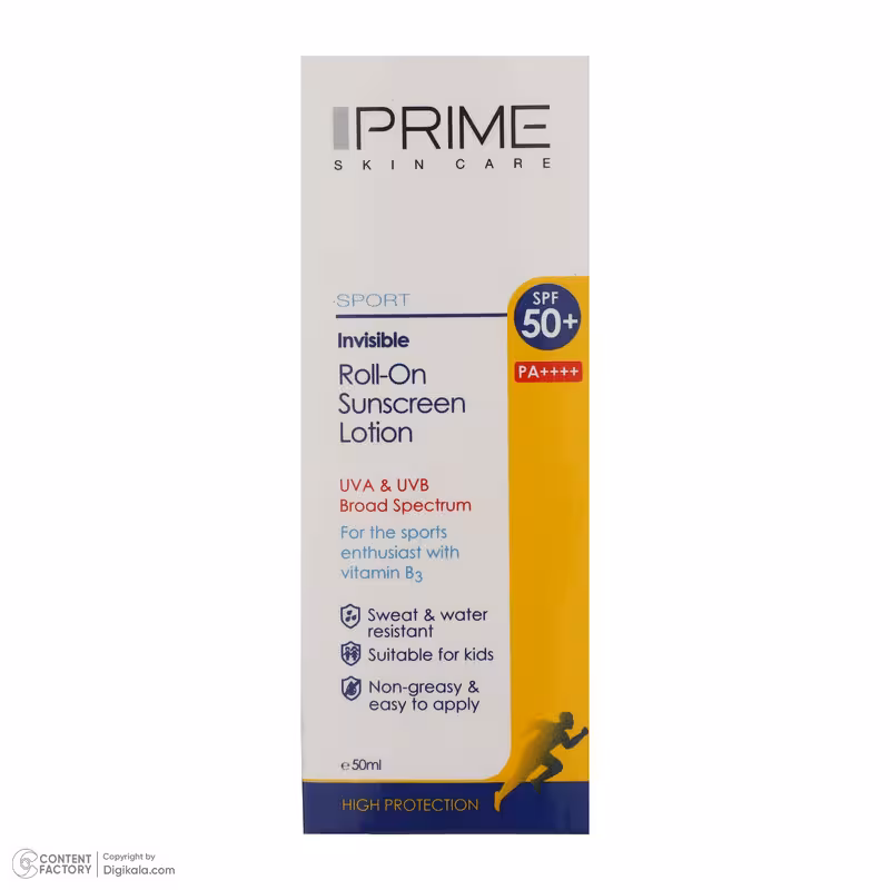 لوسیون ضدآفتاب پرایم مدل Spoert Invisible Roll-On، حجم 50 میلیلیتر کد3602