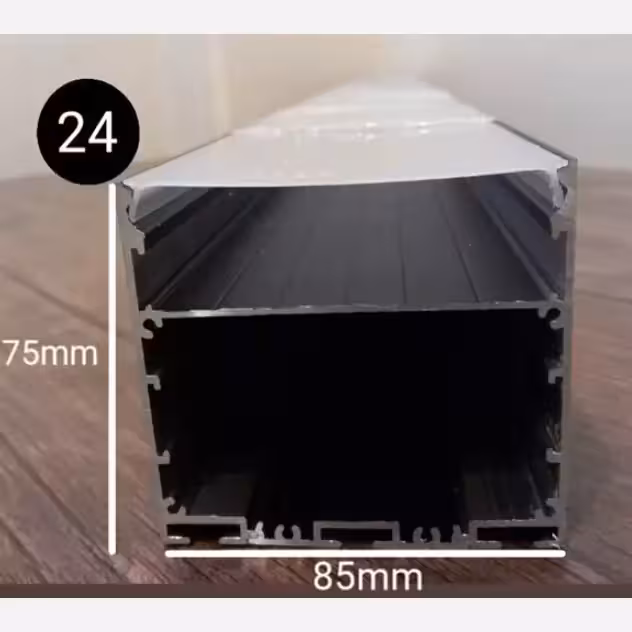 پروفیل لاینر نوری آلومینیومی دو سلول روکار به همراه دیفیوزر کد24