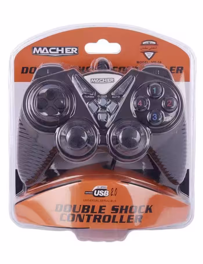 دسته بازی سیمی شوک‌دار Macher مدل MR-59 مشکی