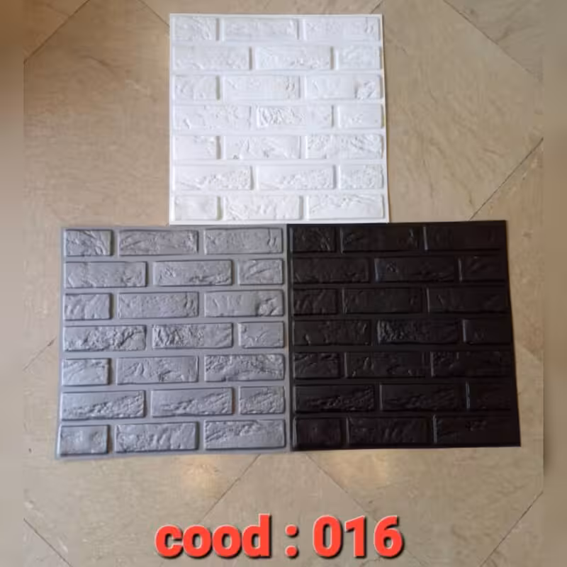 دیوارپوش پلیمری 3d (کد 016) آجری ابعاد 50در50 cm، ضخامت 1.5میل، برجستگی 2cm (پس کرایه)