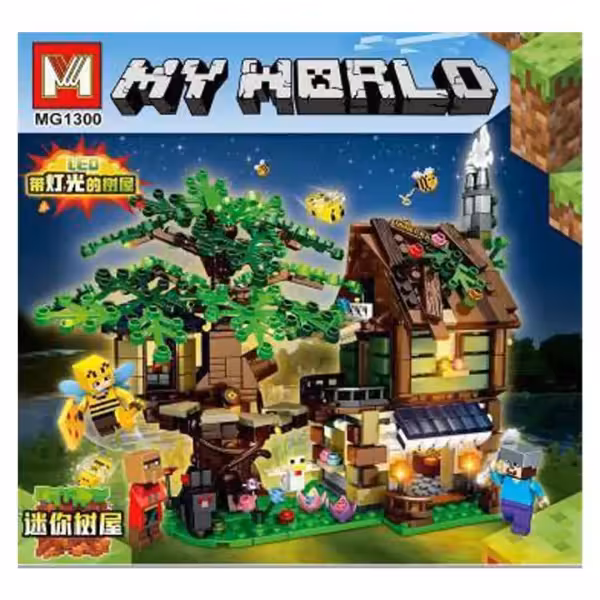 اسباب بازی لگو ساختنی مدل ماینکرافت کلبه جنگلی آیتم 1300