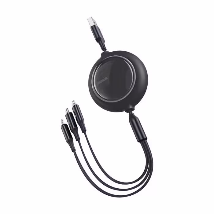 کابل 3در1 USB به میکرو/آیفون/تایپ-سی بیسوس Baseus Cable Baseus Bright Mirror CAMLT-MJ با طول قابل تنظیم