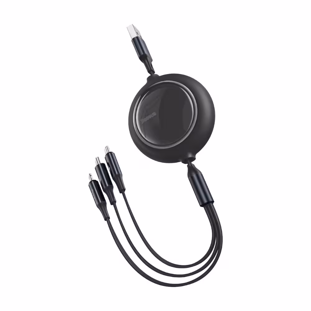 کابل 3در1 USB به میکرو/آیفون/تایپ-سی بیسوس Baseus Cable Baseus Bright Mirror CAMLT-MJ با طول قابل تنظیم